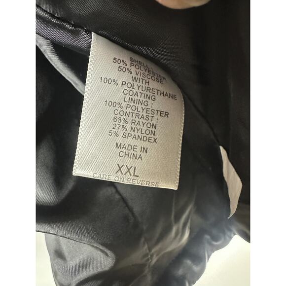 NWT New York & Company Faux Leather Moto Jacket Black Quilted Shoulders XXL NY&C - Picture 9 of 11